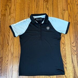Ariat Black Polo with Light Blue Sleeves